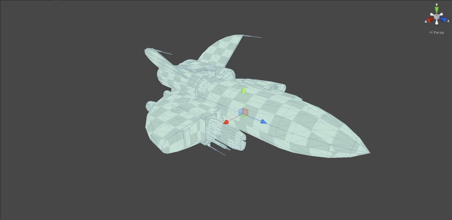 Spaceship Drone Corvus Low-poly 3D model_8