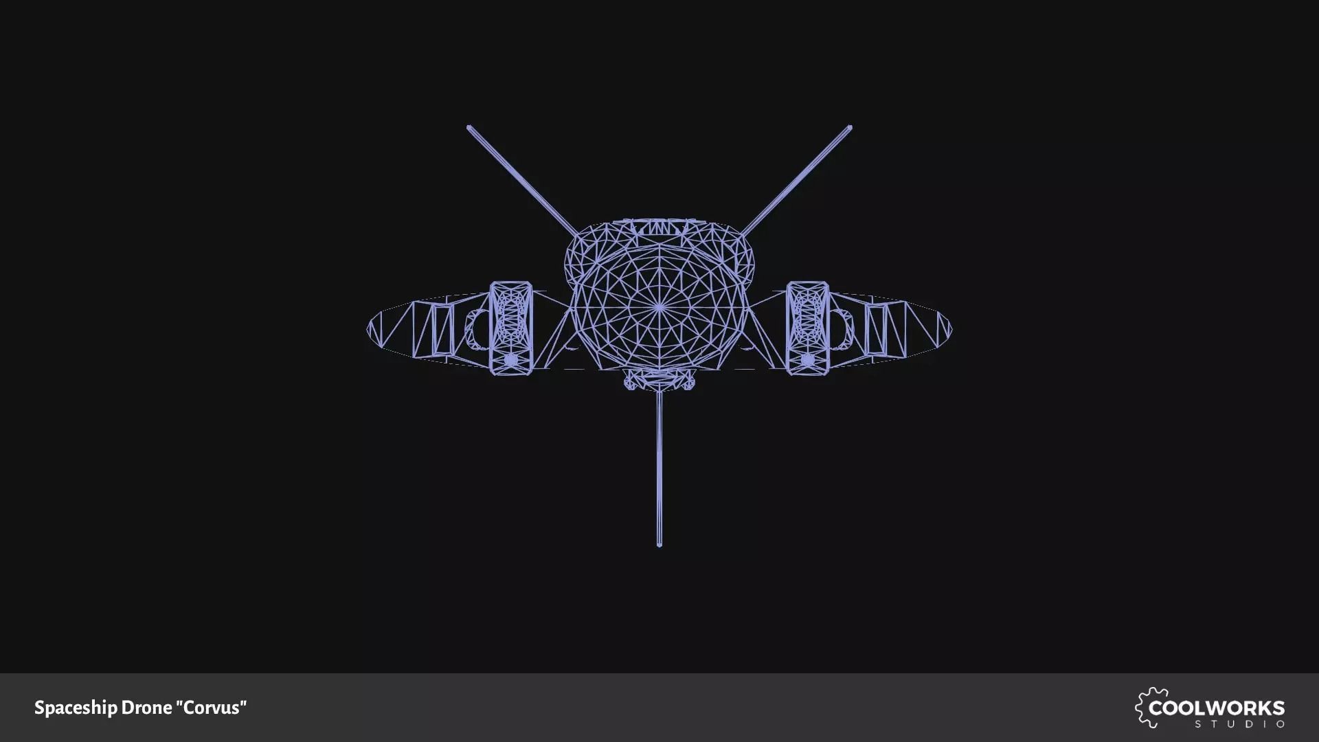 Spaceship Drone Corvus Low-poly 3D model_15