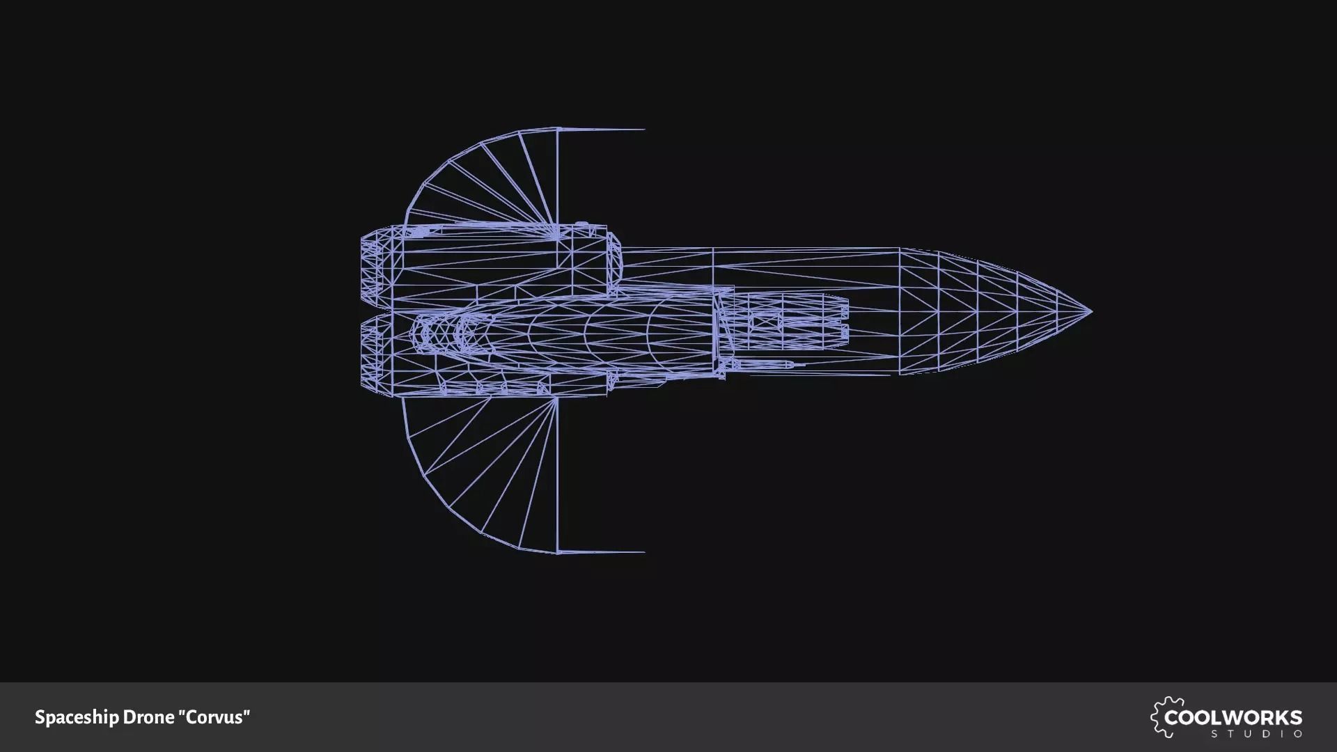Spaceship Drone Corvus Low-poly 3D model_14