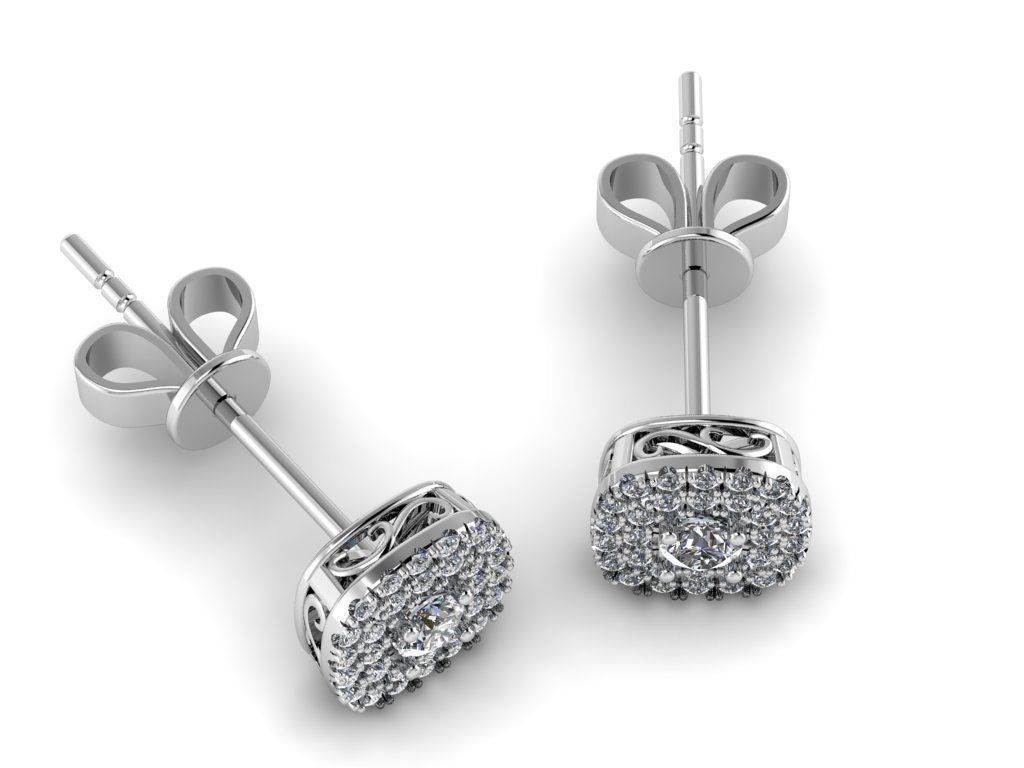 Diamond Jewelry Earring  3mm STONE  001  3D print model_11