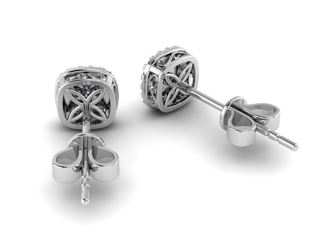 Diamond Jewelry Earring  3mm STONE  001  3D print model_9