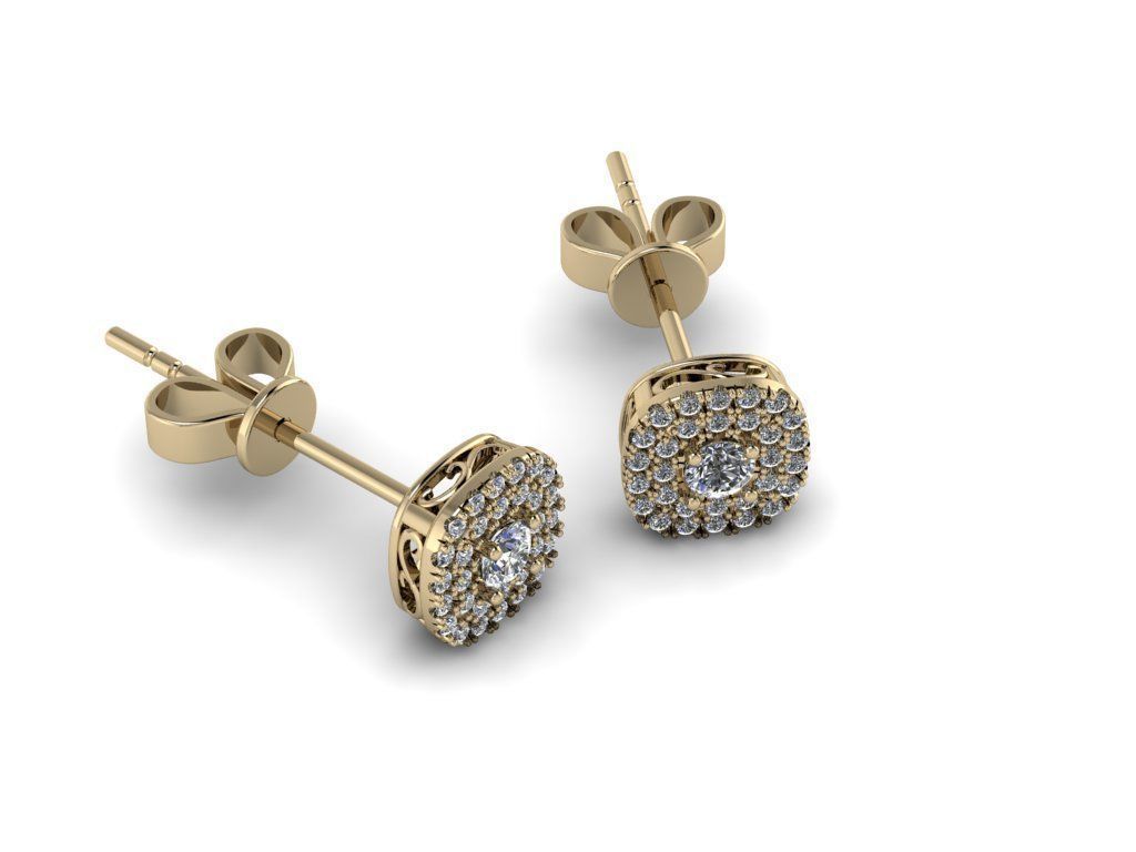 Diamond Jewelry Earring  3mm STONE  001  3D print model_2