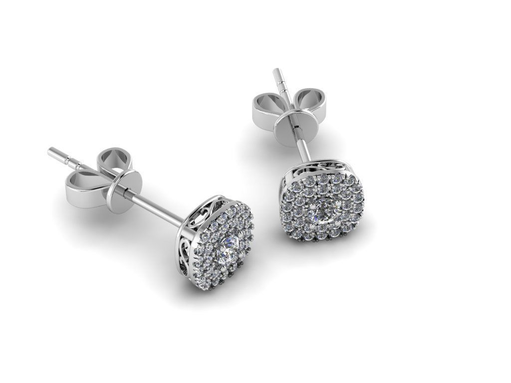 Diamond Jewelry Earring  3mm STONE  001  3D print model_4