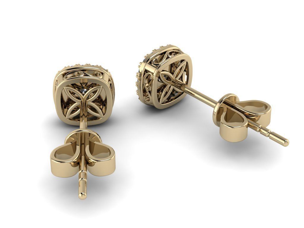 Diamond Jewelry Earring  3mm STONE  001  3D print model_14