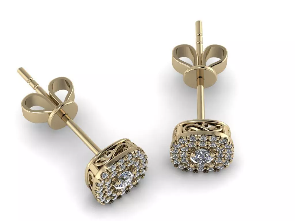 Diamond Jewelry Earring  3mm STONE  001  3D print model_0