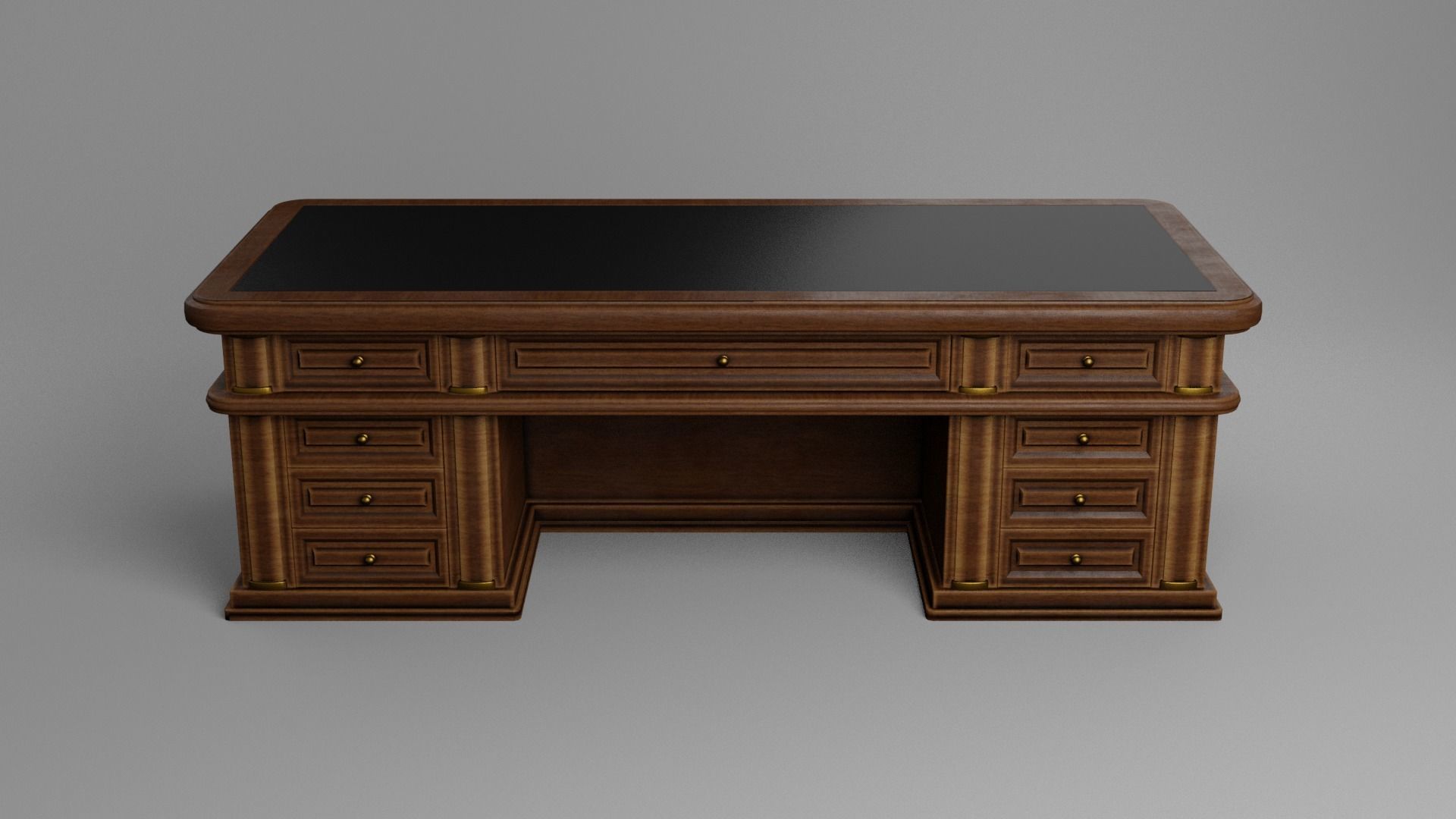 Classic Office Table 3D model_1