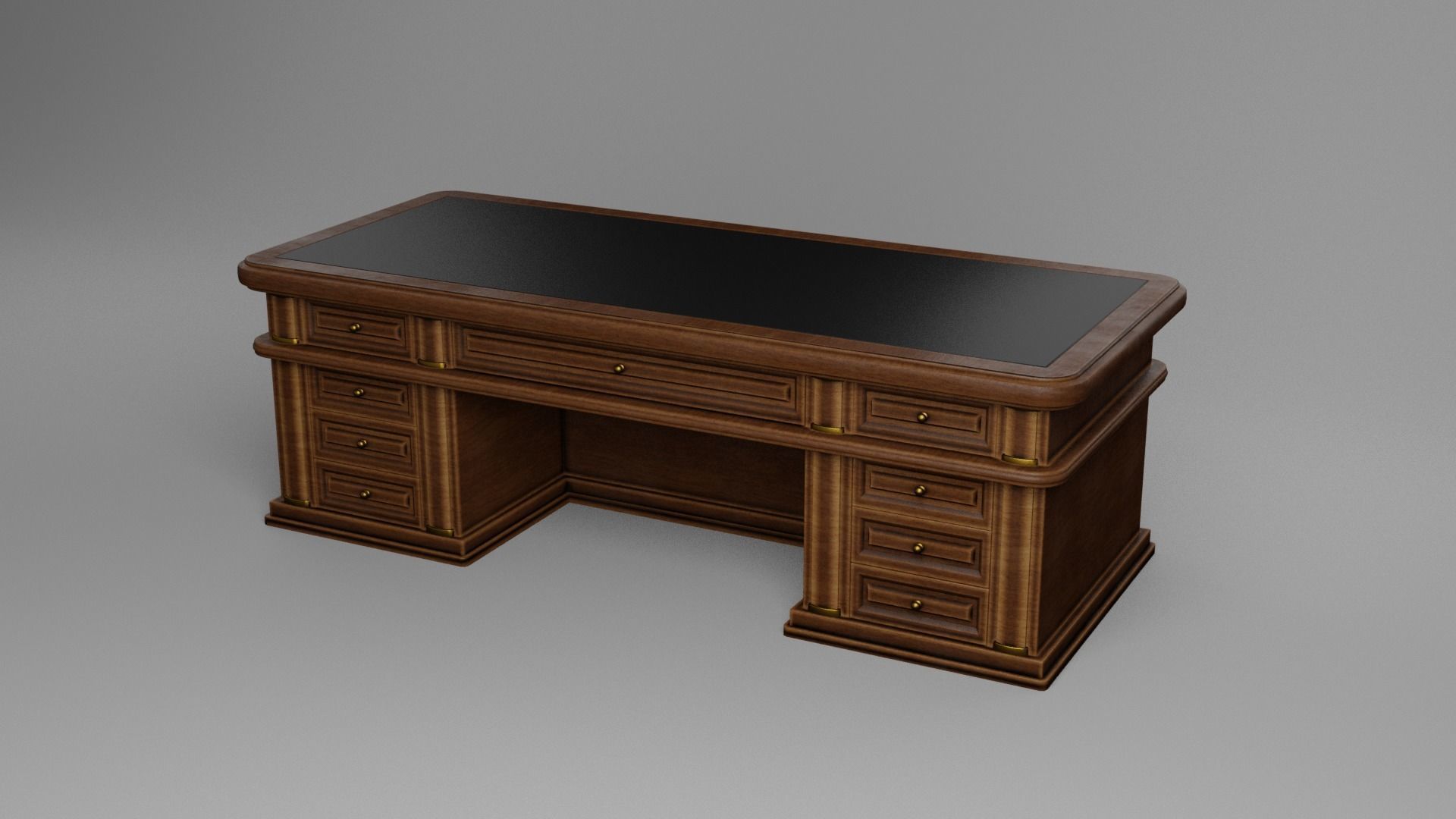 Classic Office Table 3D model_2