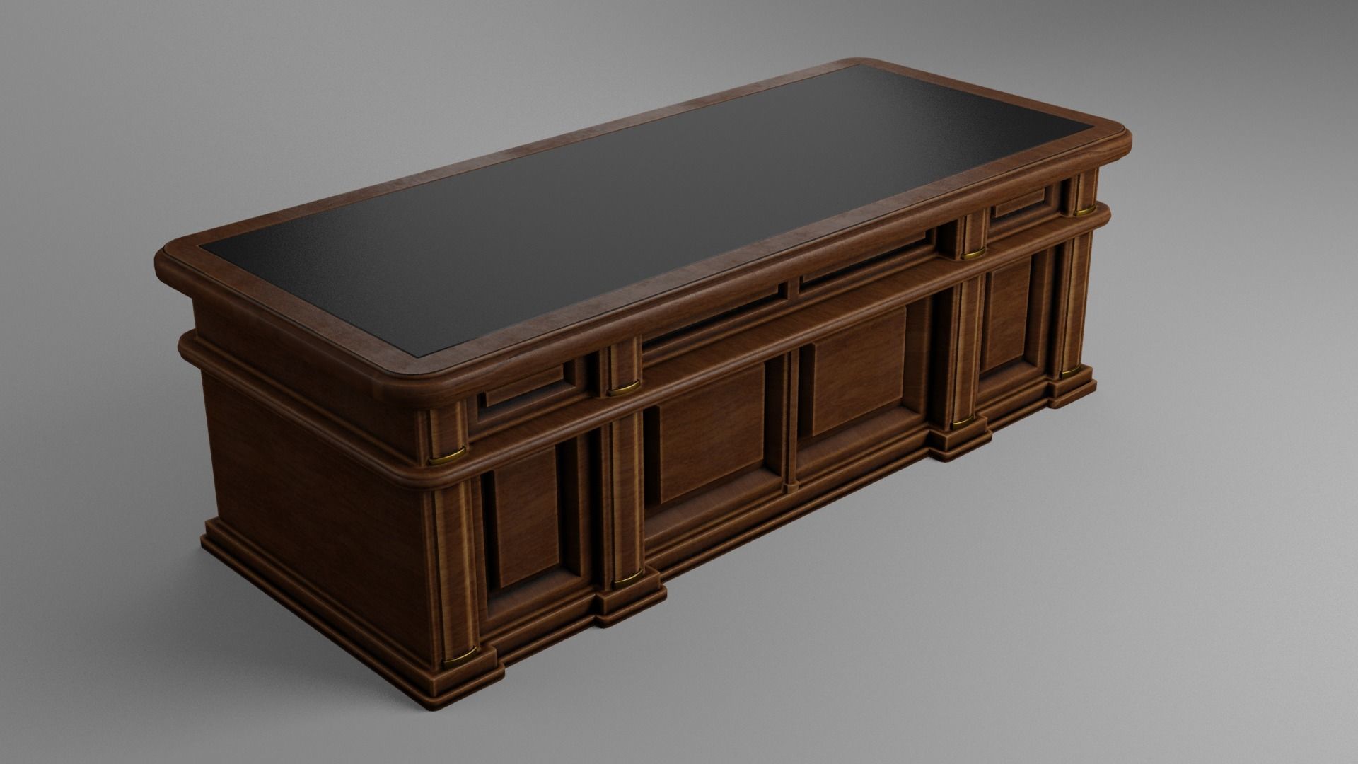 Classic Office Table 3D model_4