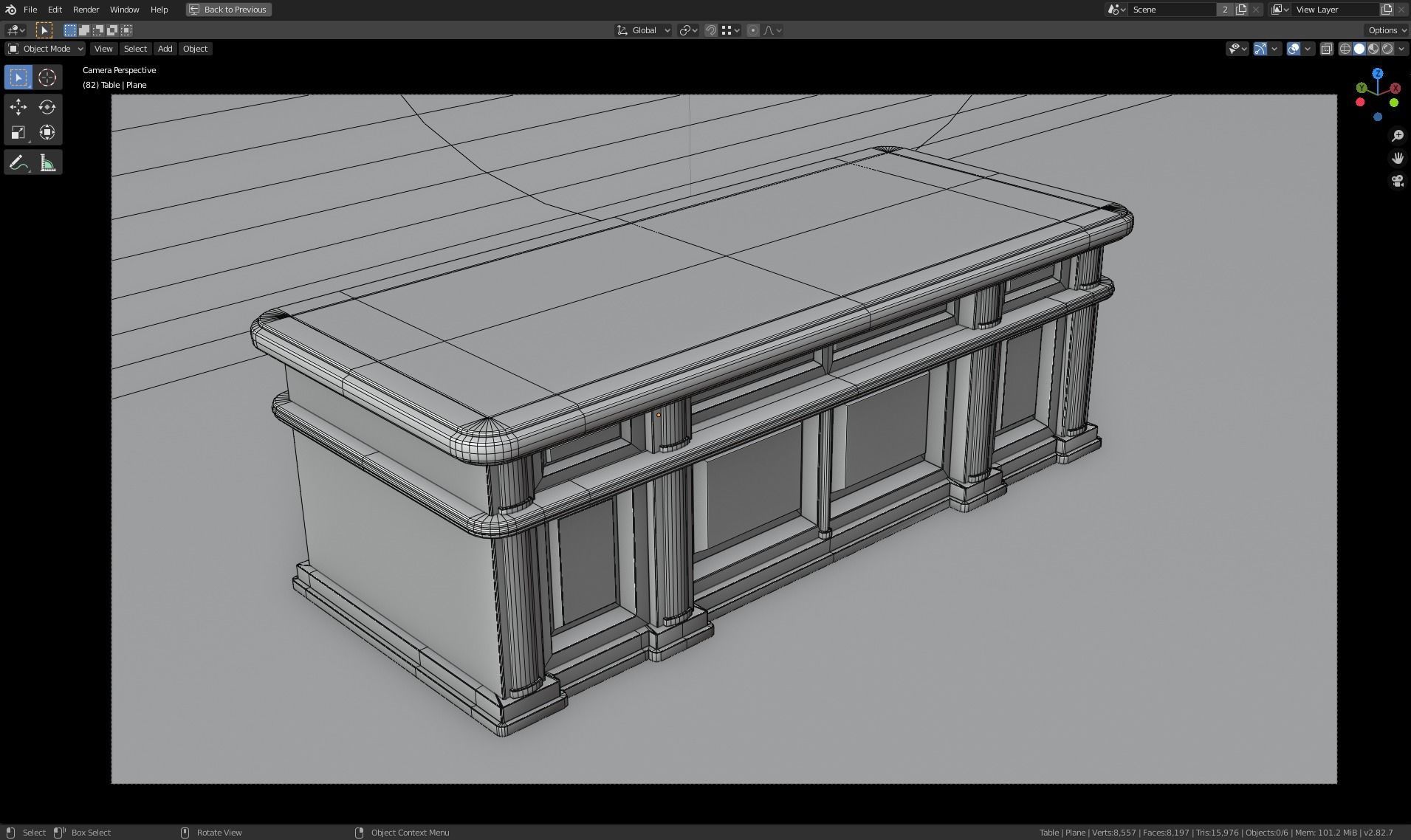 Classic Office Table 3D model_5