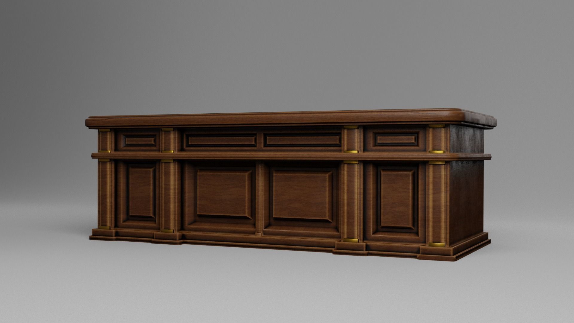 Classic Office Table 3D model_3