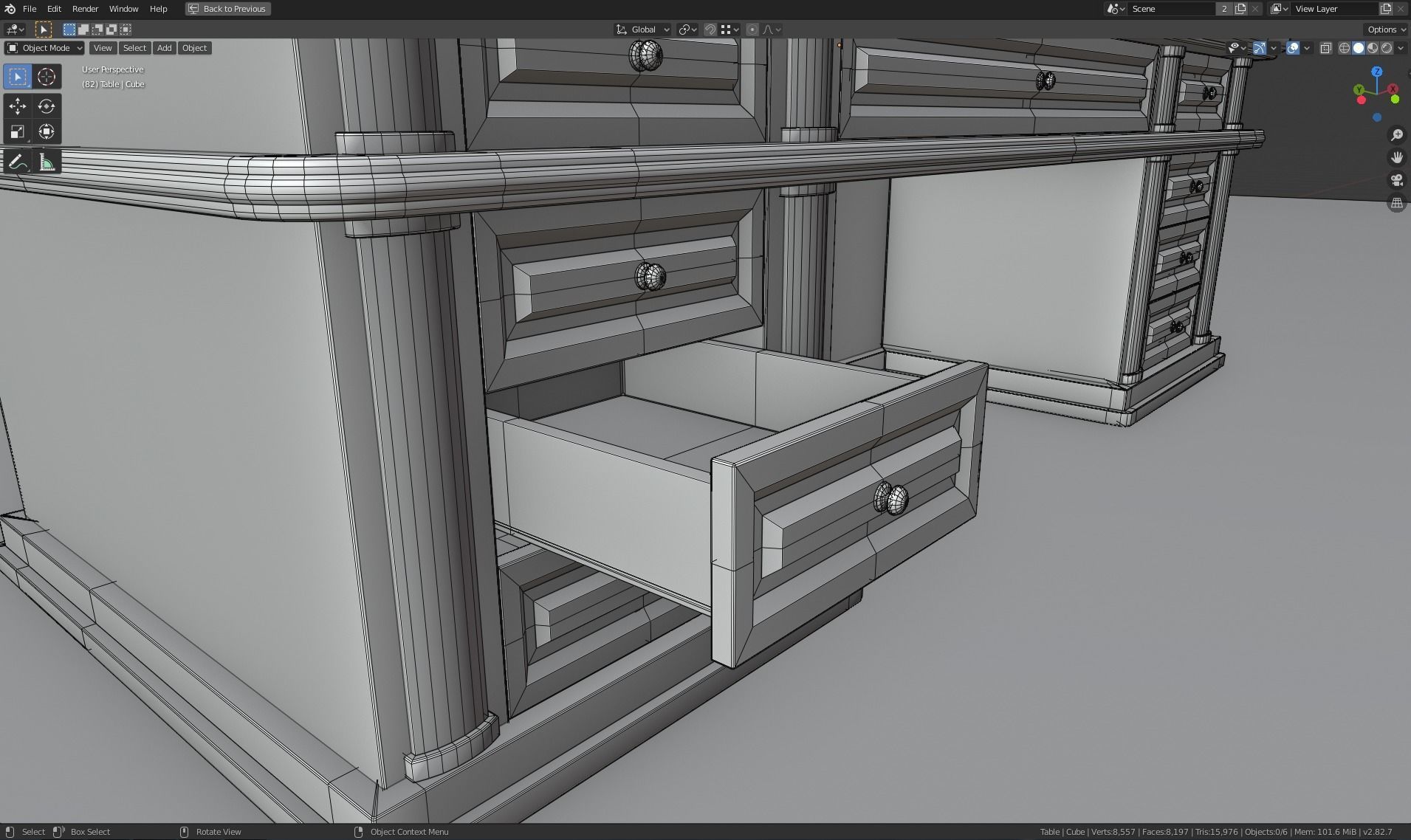 Classic Office Table 3D model_7