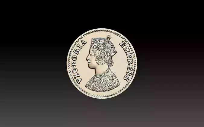 Victoria Empress Coin 25mm 3D print model