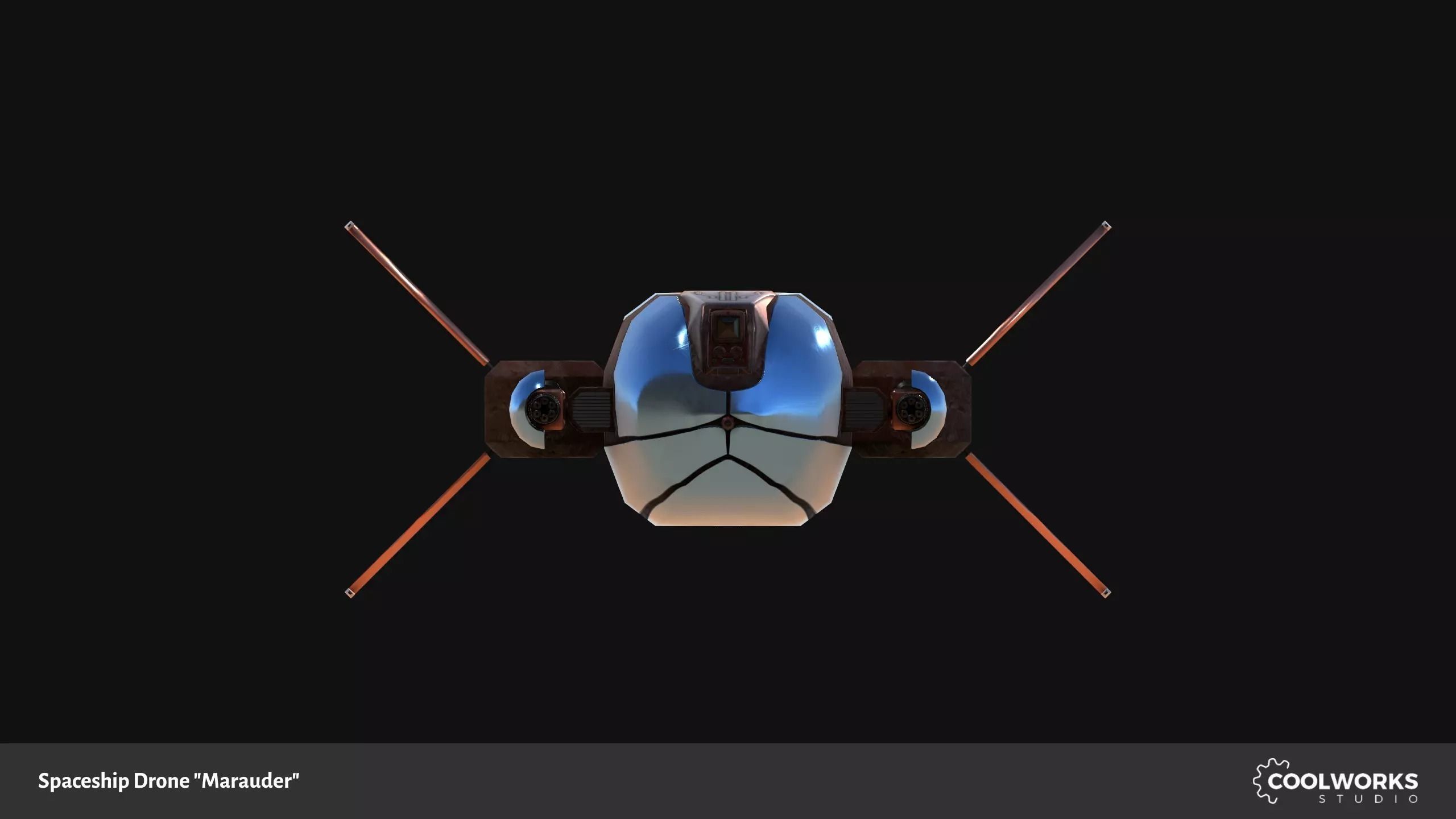 Spaceship Drone Marauder Low-poly 3D model_9