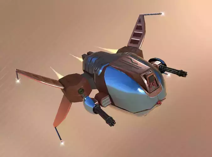 Spaceship Drone Marauder Low-poly 3D model