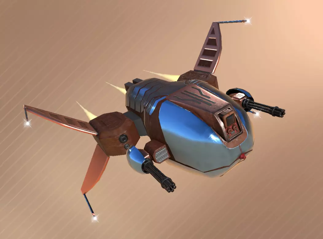 Spaceship Drone Marauder Low-poly 3D model_0