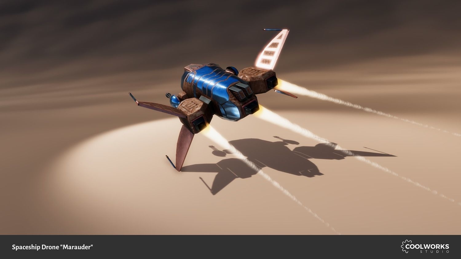 Spaceship Drone Marauder Low-poly 3D model_2