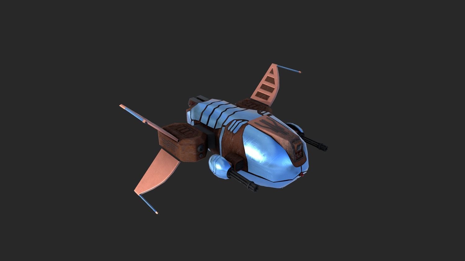 Spaceship Drone Marauder Low-poly 3D model_6