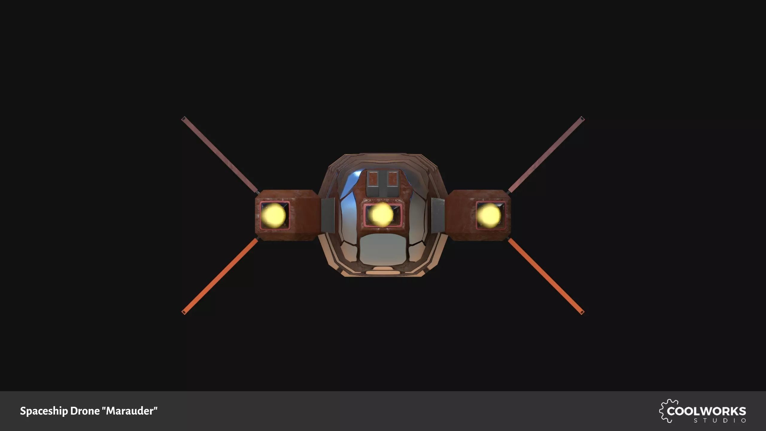 Spaceship Drone Marauder Low-poly 3D model_10