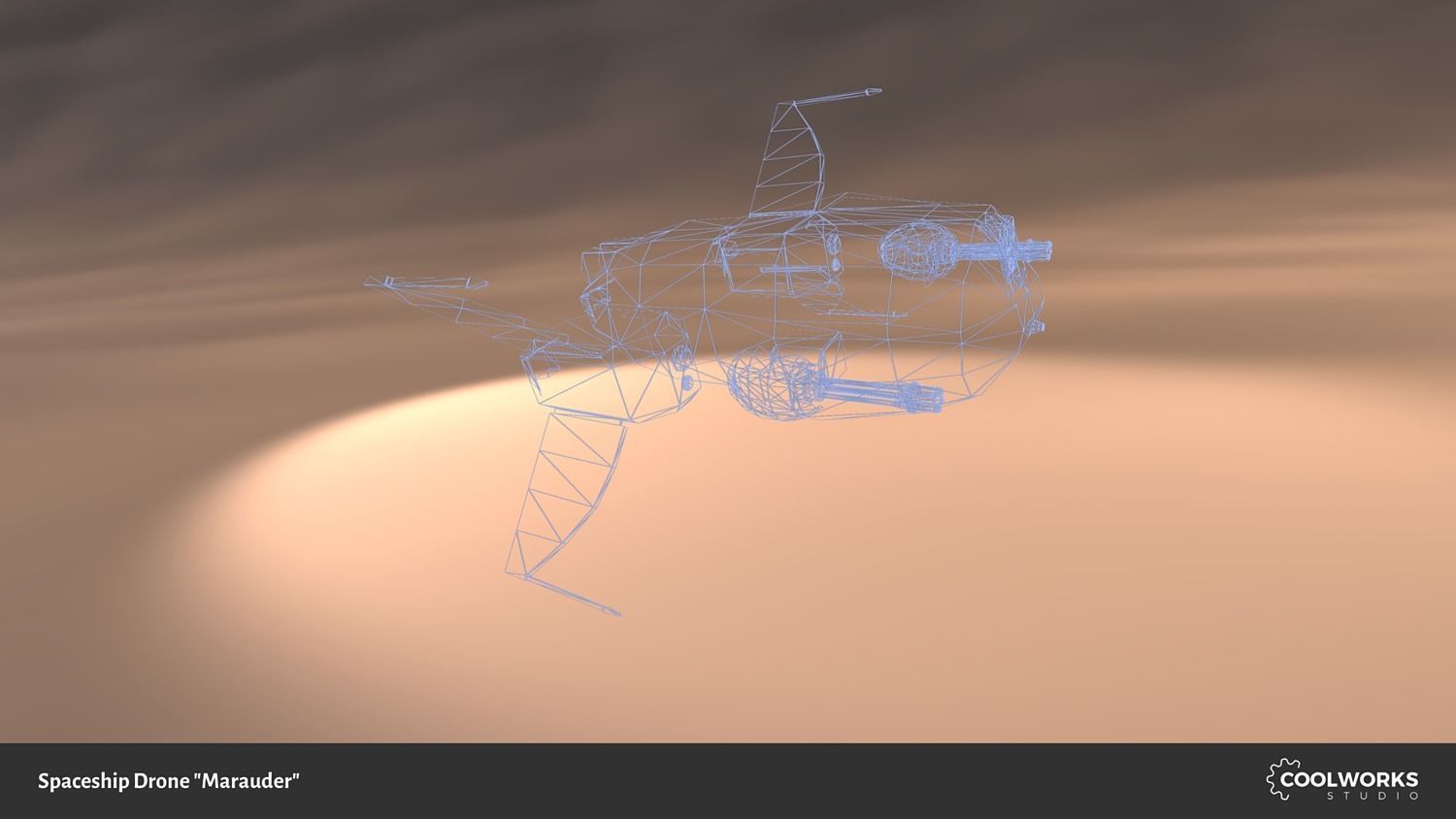 Spaceship Drone Marauder Low-poly 3D model_3