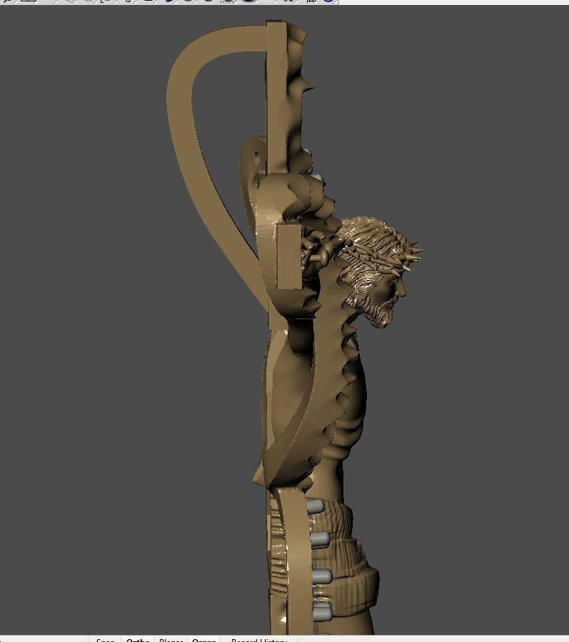 Jesus diamond cross pendent  3D print model_1