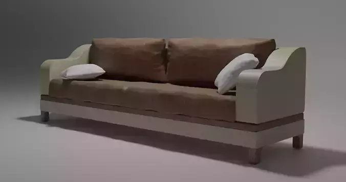 sofa model with cushions and pillows