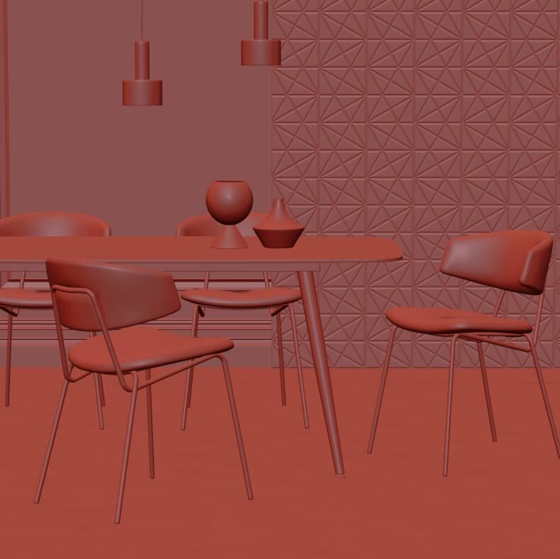 Dining Room Interior  219 3D model_5