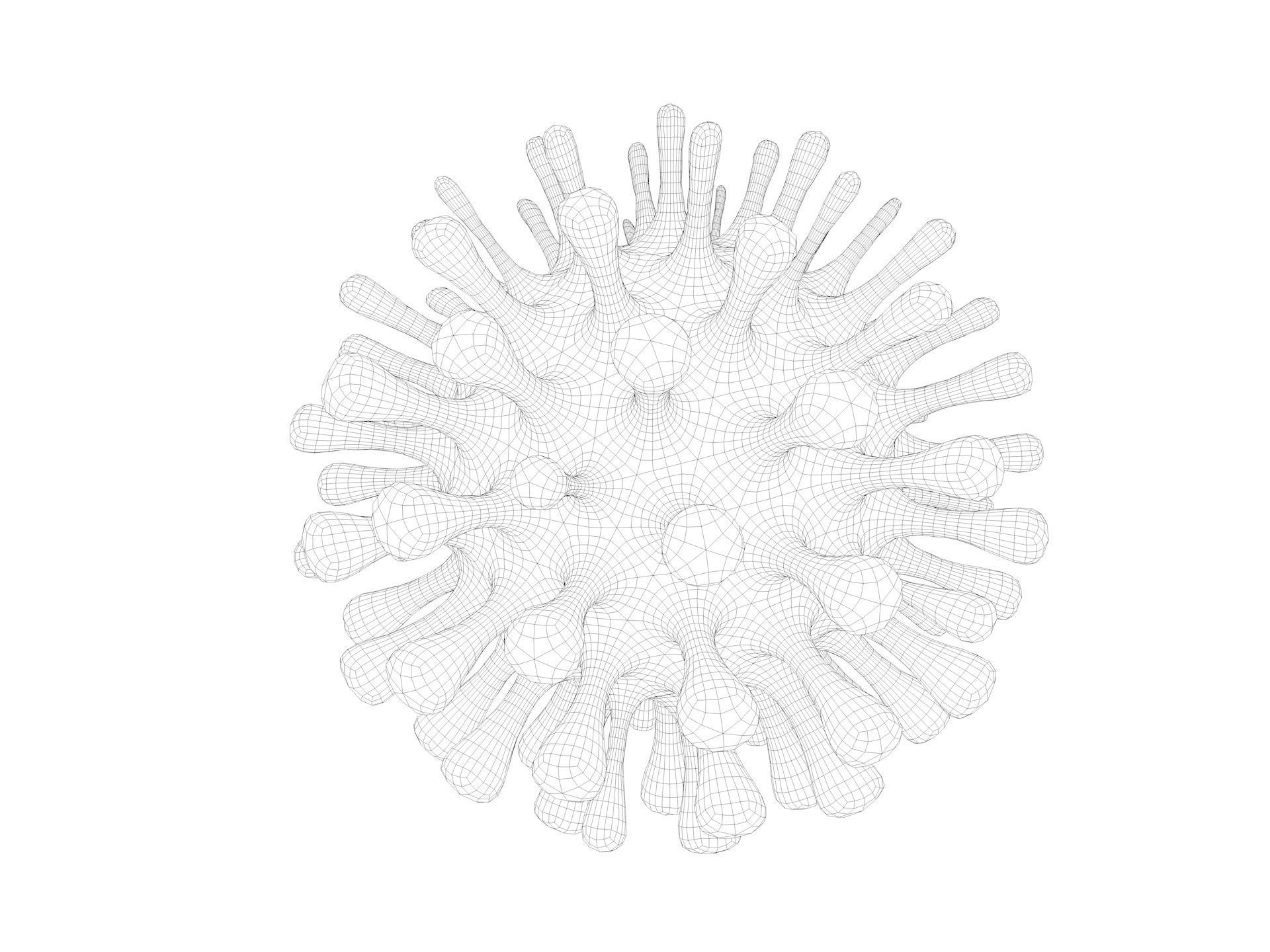 Virus coronavirus 3D model_2