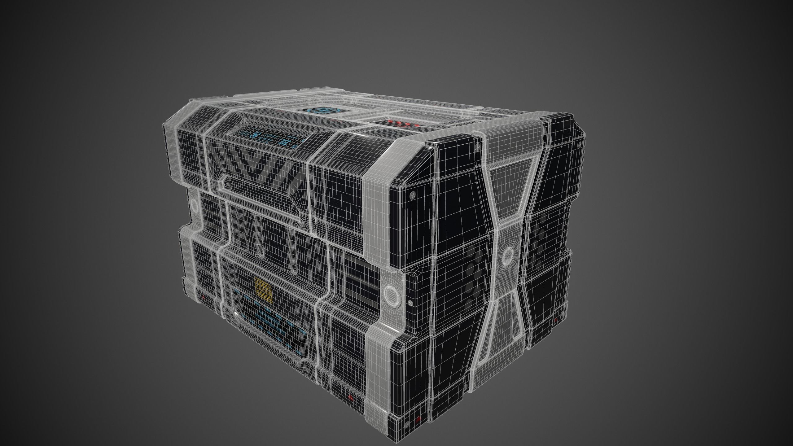 Sci-fi crate 3D model_4