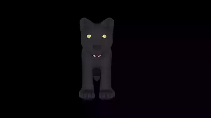 Black Panther Child Rigged 3d Model Free low-poly 3D model