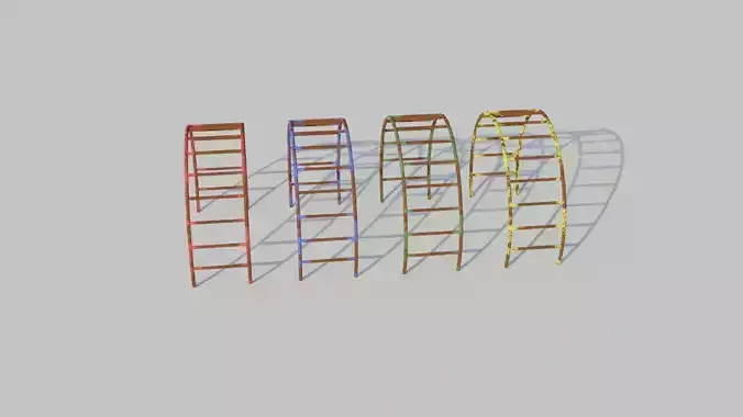 Playground Climbing Arch Frame - Low-poly PBR  Low-poly 3D model