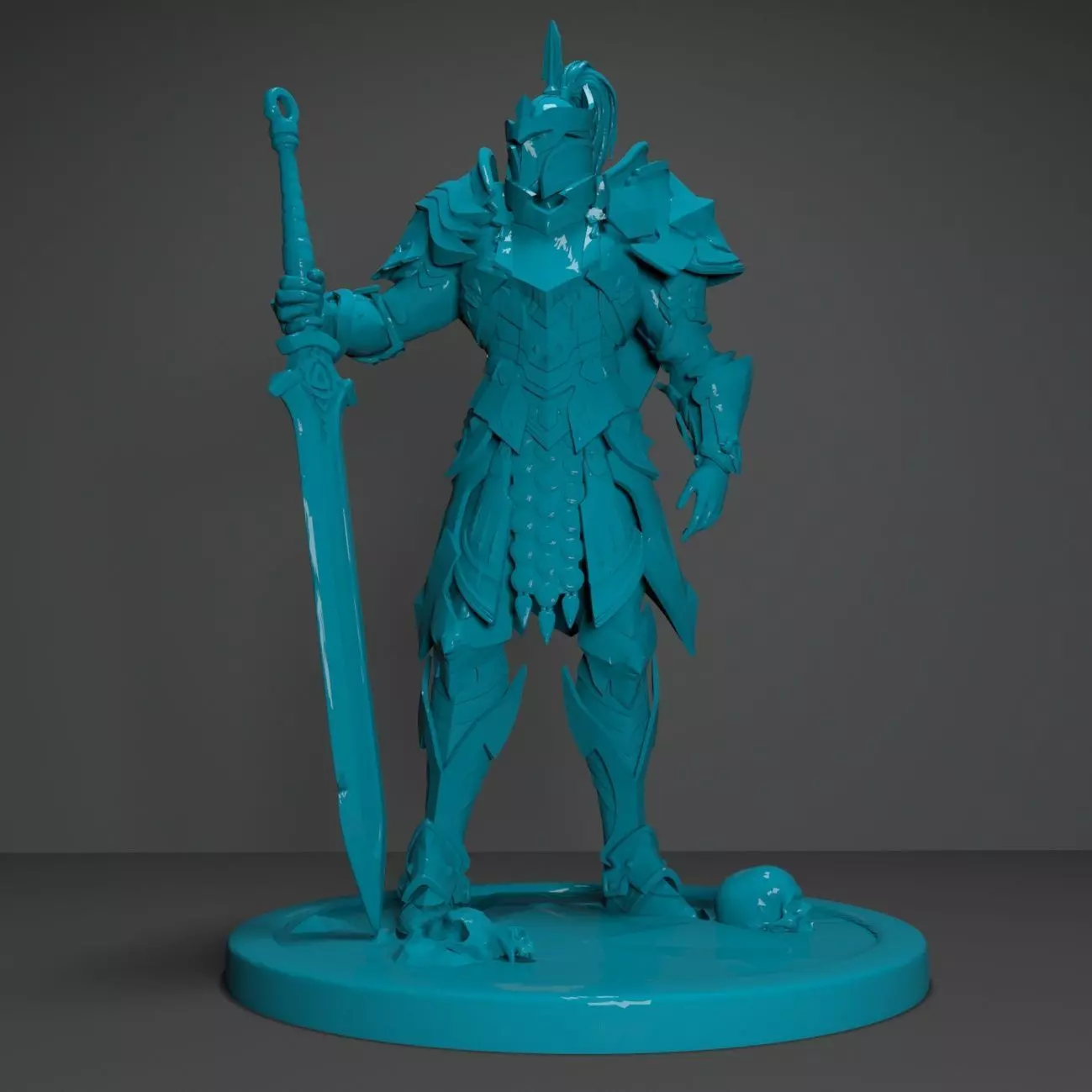 Knight Miniature 3D Printable Model 3D print model_0
