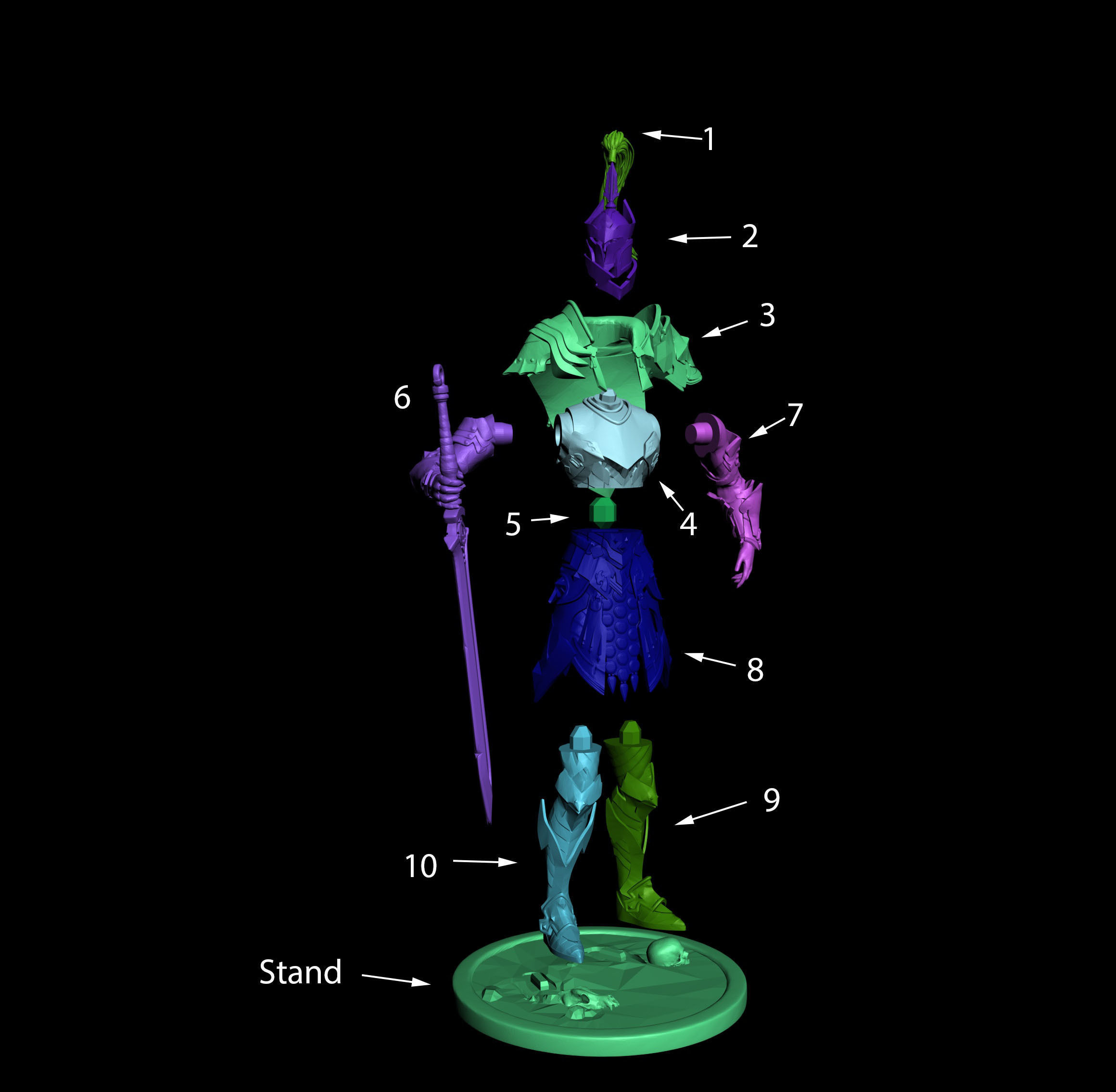 Knight Miniature 3D Printable Model 3D print model_8