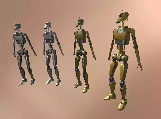 Droid Set Low-poly 3D model