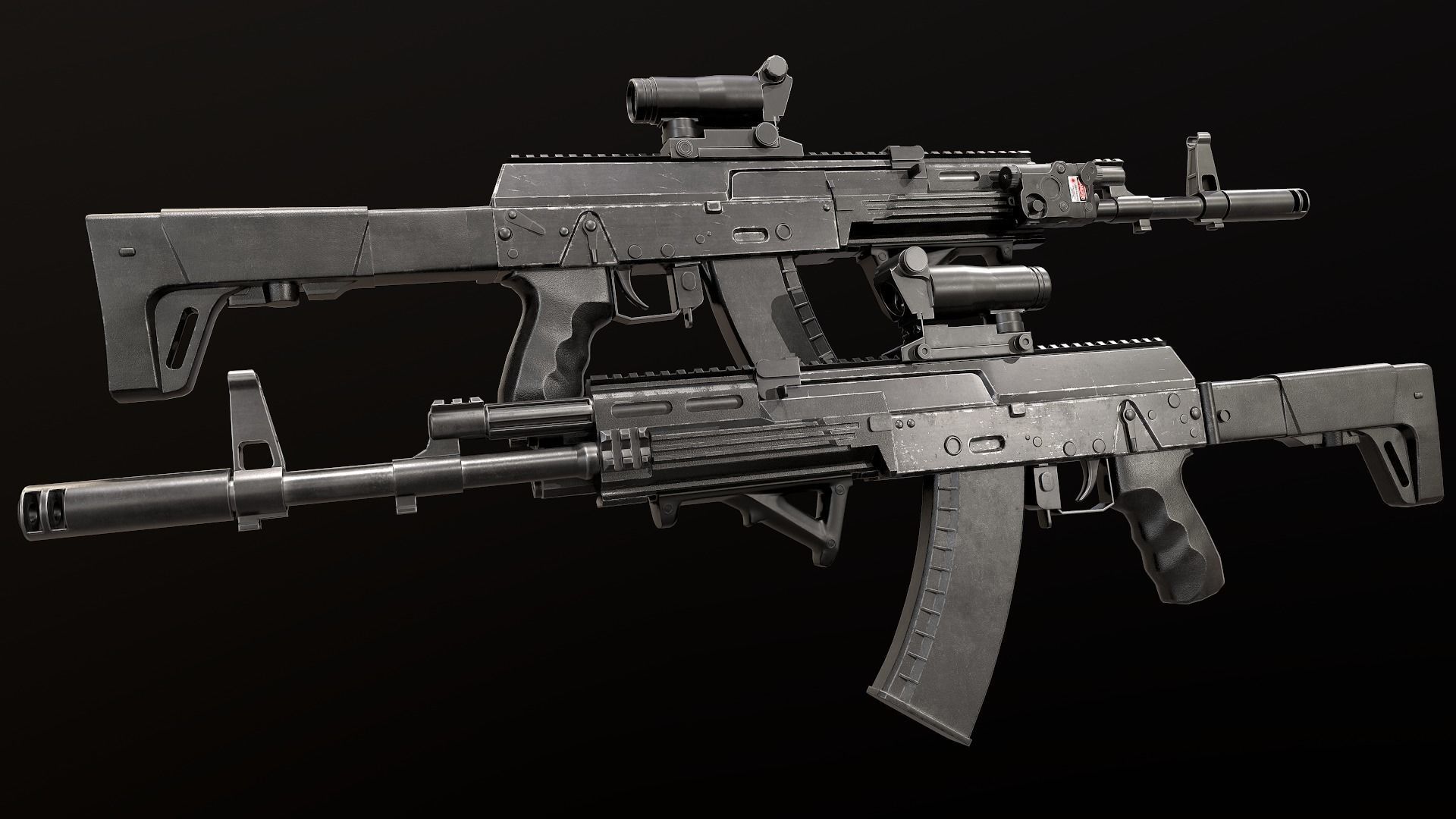 AK-12  Low-poly 3D model_4