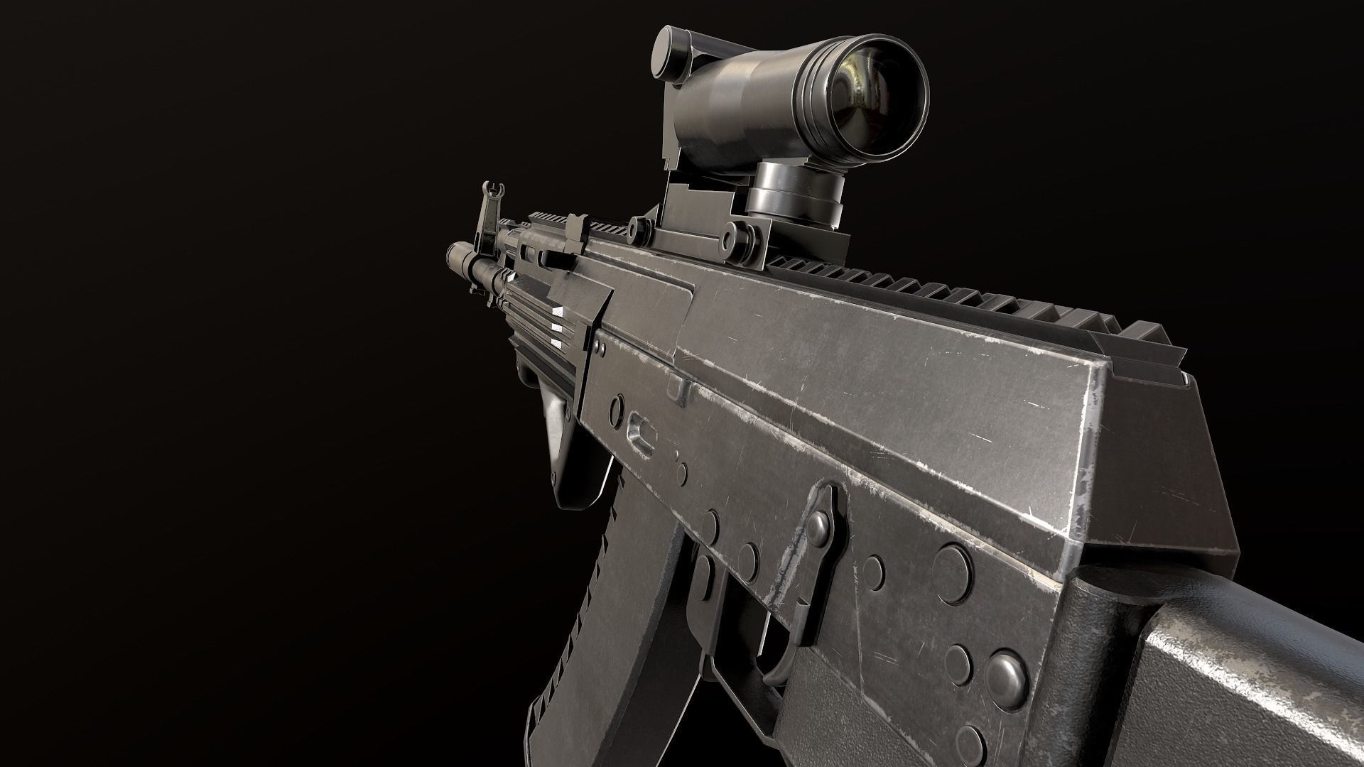 AK-12  Low-poly 3D model_6