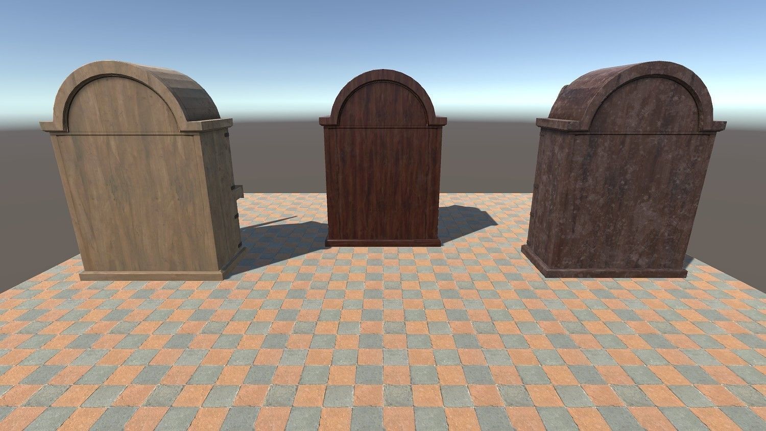 Old Wardrobe Modular Set Low-poly 3D model_16