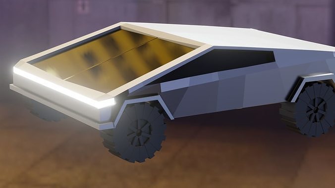 Low Poly Tesla Cybertruck Free low-poly 3D model
