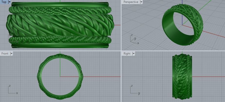Wedding rings 3D print model_5
