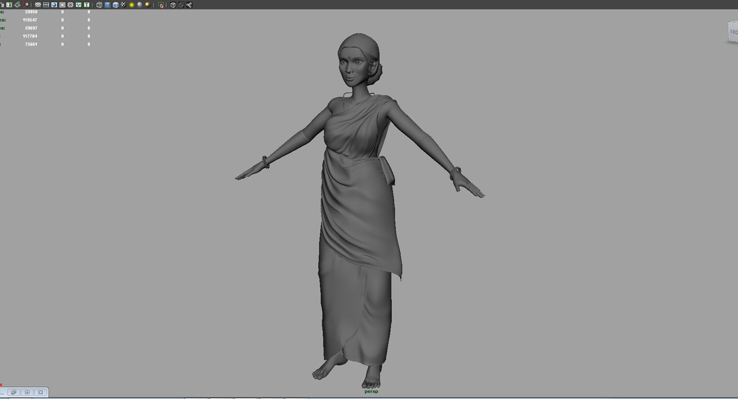 india woman 3d model 3D model_7