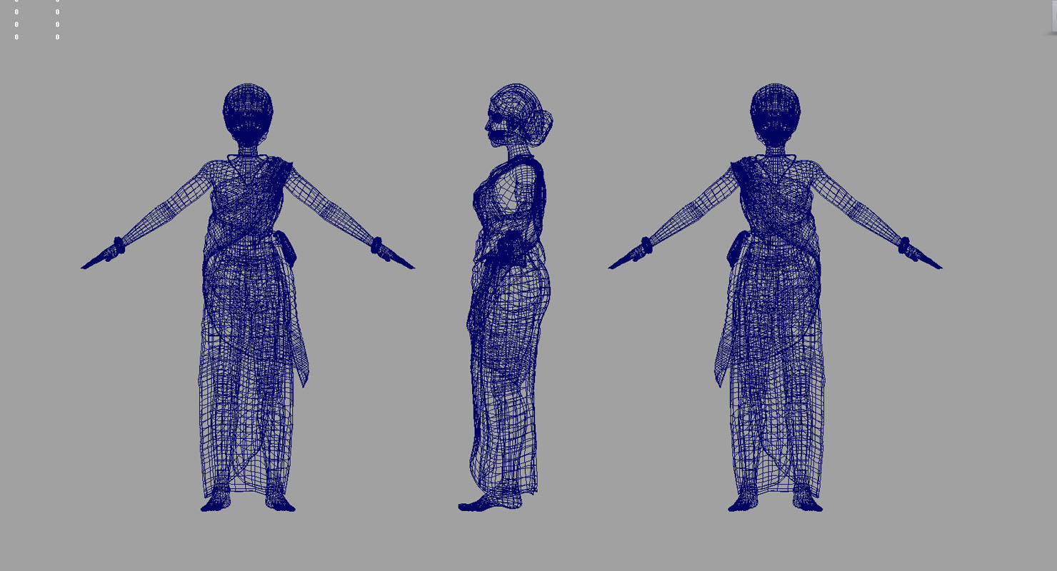 india woman 3d model 3D model_4