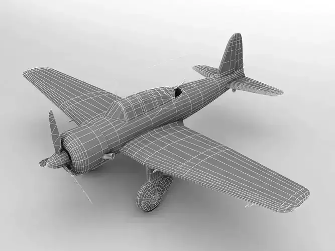 Mitsubishi ki-51 Military Aircraft WWII Low-poly 3D model