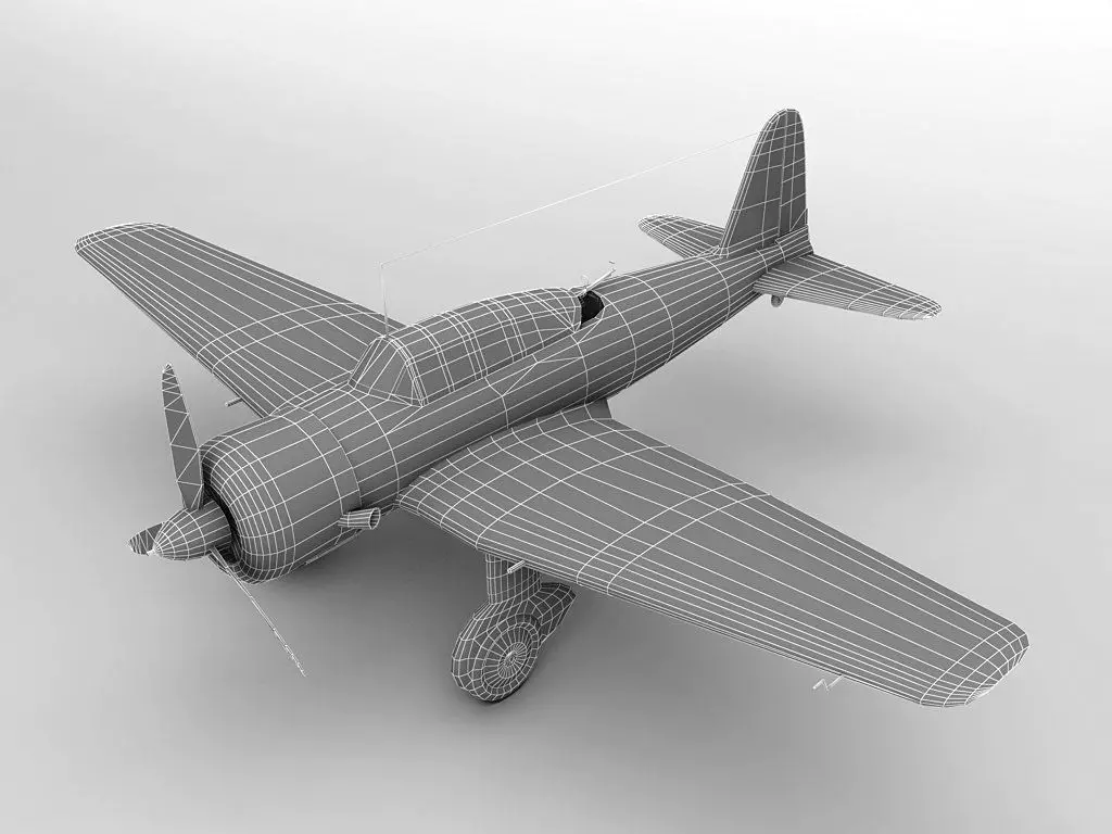 Mitsubishi ki-51 Military Aircraft WWII Low-poly 3D model_0