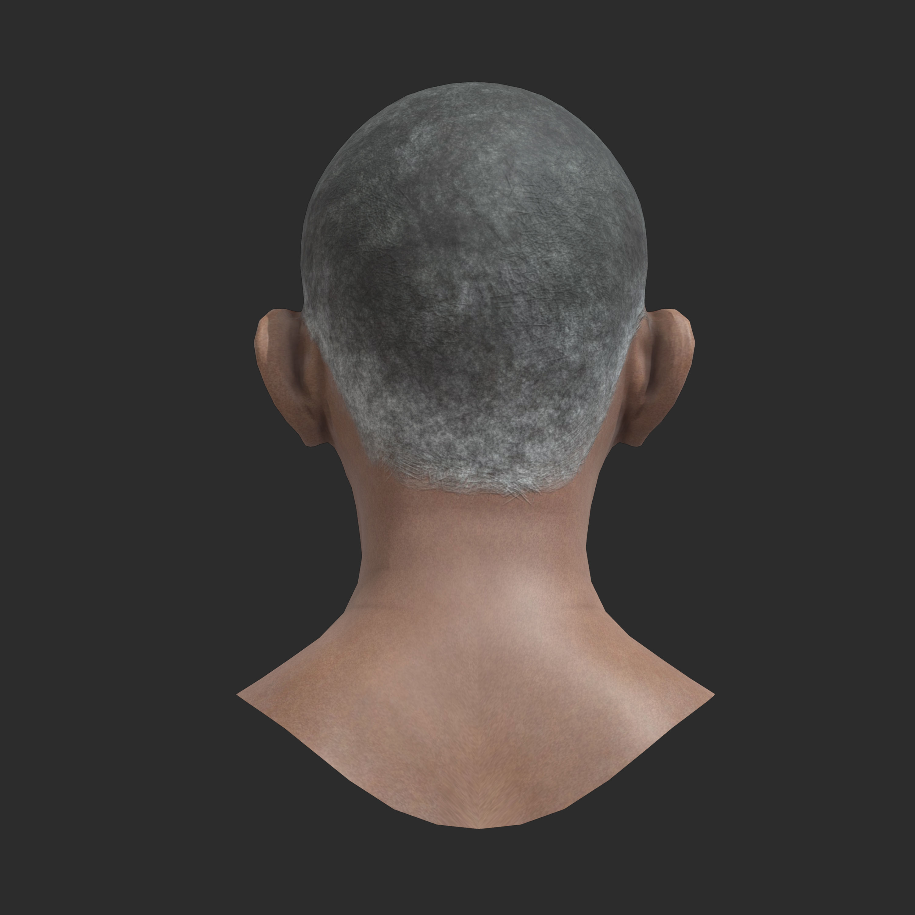 Barack Obama PBR Head Low-Poly VR AR Game-Ready Low-poly 3D model_8