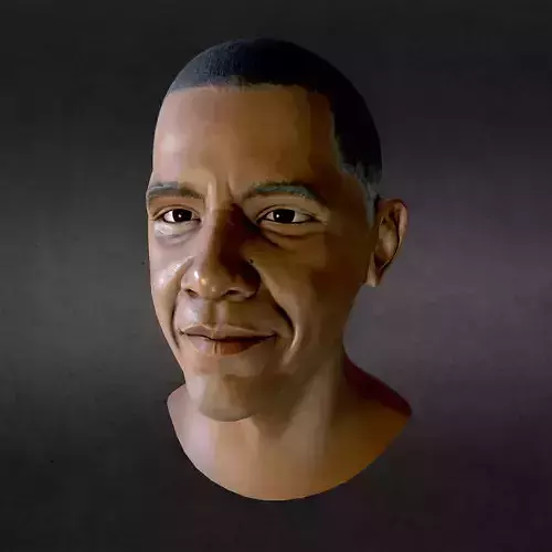 Barack Obama PBR Head Low-Poly VR AR Game-Ready
