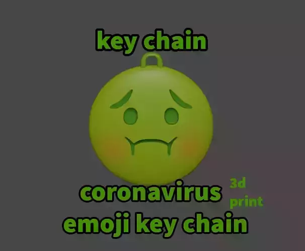 Coronavirus emoji keychain 3d Print model