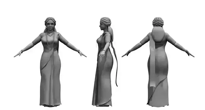 india woman 3d model