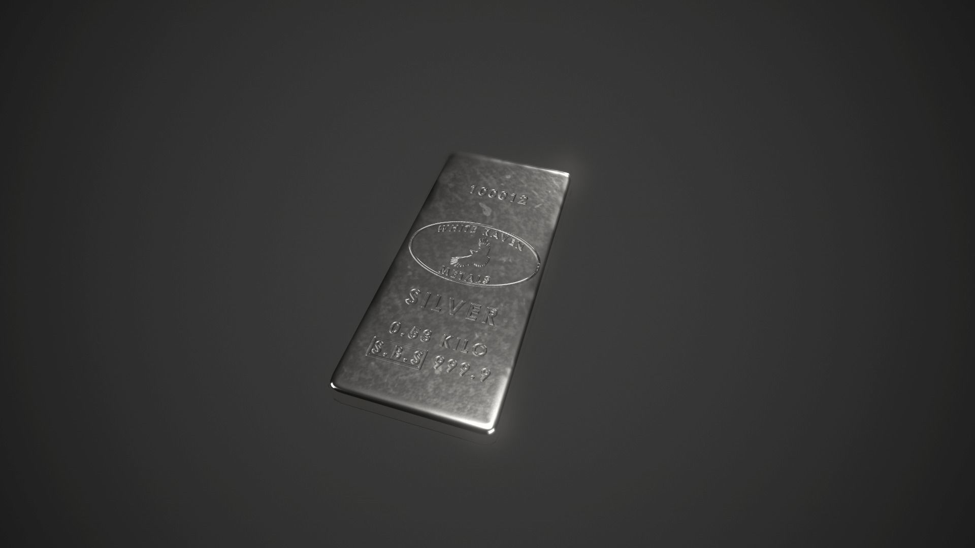 Precious Metal Ingot Set Low-poly 3D model_6
