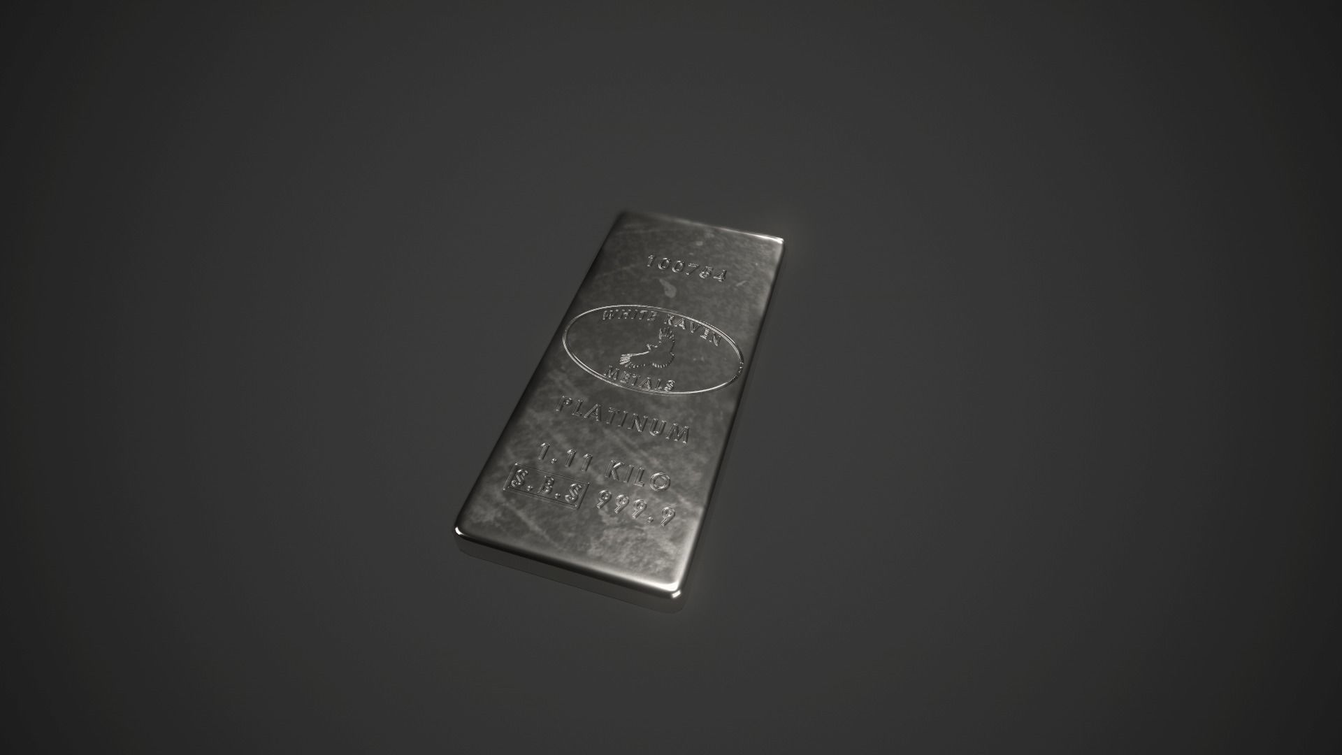 Precious Metal Ingot Set Low-poly 3D model_5