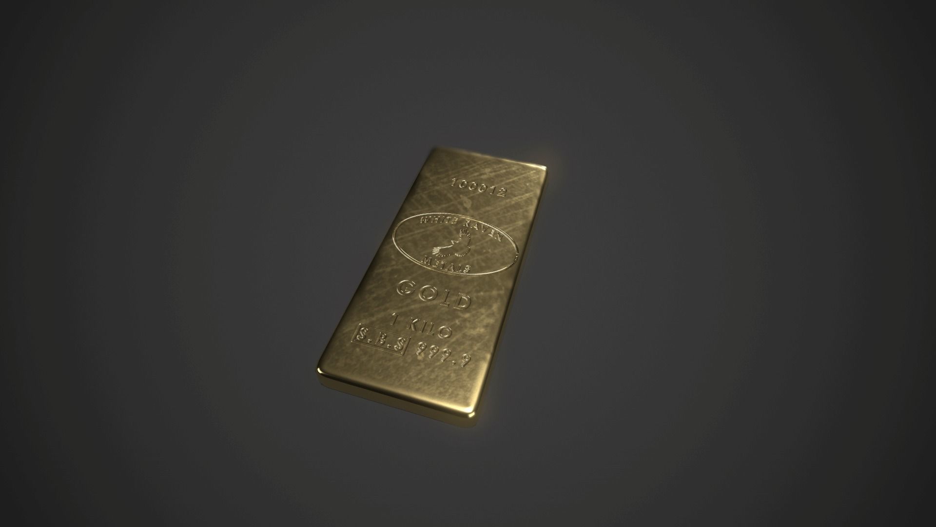 Precious Metal Ingot Set Low-poly 3D model_4