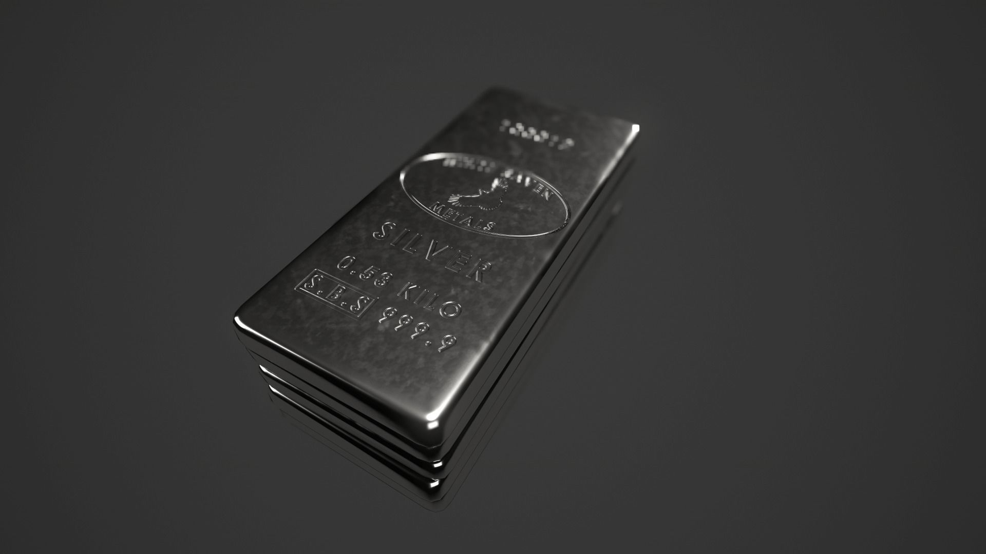 Precious Metal Ingot Set Low-poly 3D model_16